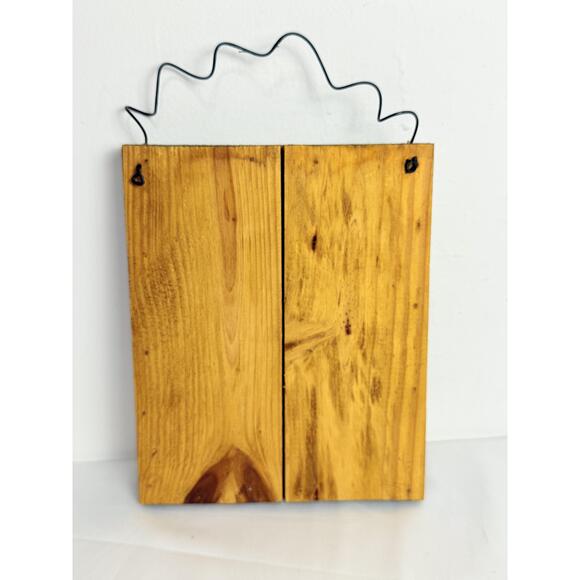 Rustic Wall Art Wooden Frame Metal Leaves Pear Decor 10 X 10 - Picture 3 of 10